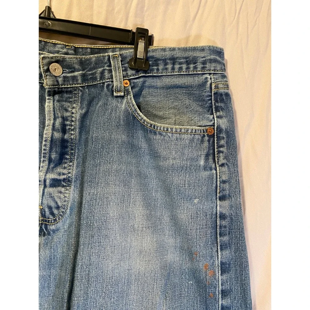 Vintage Y2K Levis 501 Mens Jeans 38x32 (36x30) Medium Wash Straight Button Fly